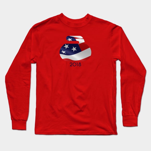 Curling 2018 Long Sleeve T-Shirt by HomePlateCreative